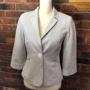 The Limited cotton gray/white striped blazer
